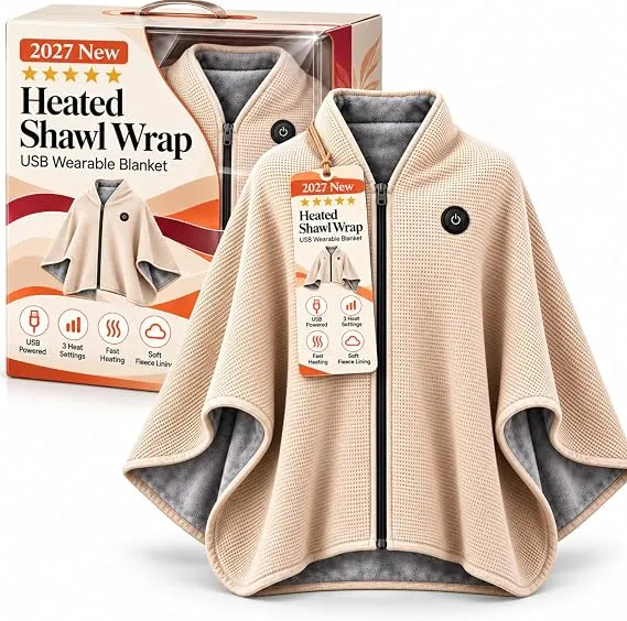 Portable Heated Shawl – Wearable Electric Heating Wrap
