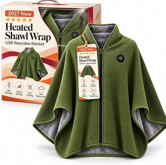 Portable Heated Shawl – Wearable Electric Heating Wrap