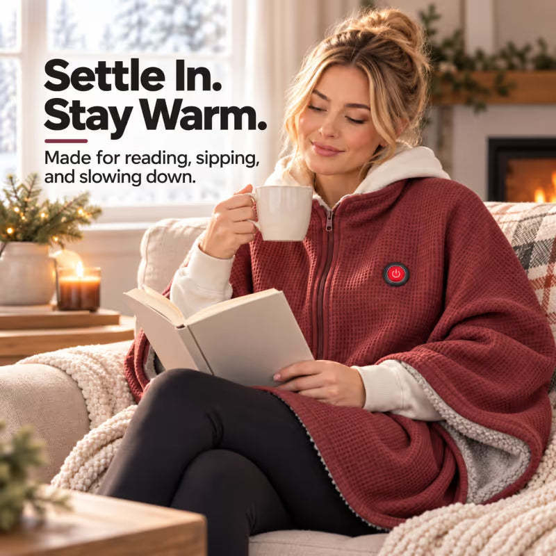 Portable Heated Shawl – Wearable Electric Heating Wrap