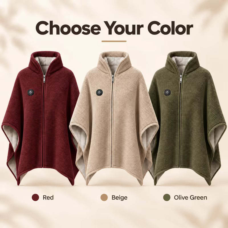 Portable Heated Shawl – Wearable Electric Heating Wrap