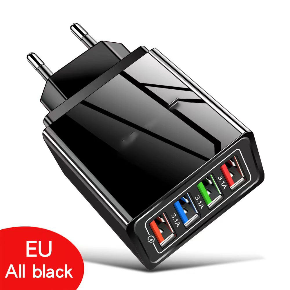 Four-Port Travel Charger for Extended Phone Battery Life