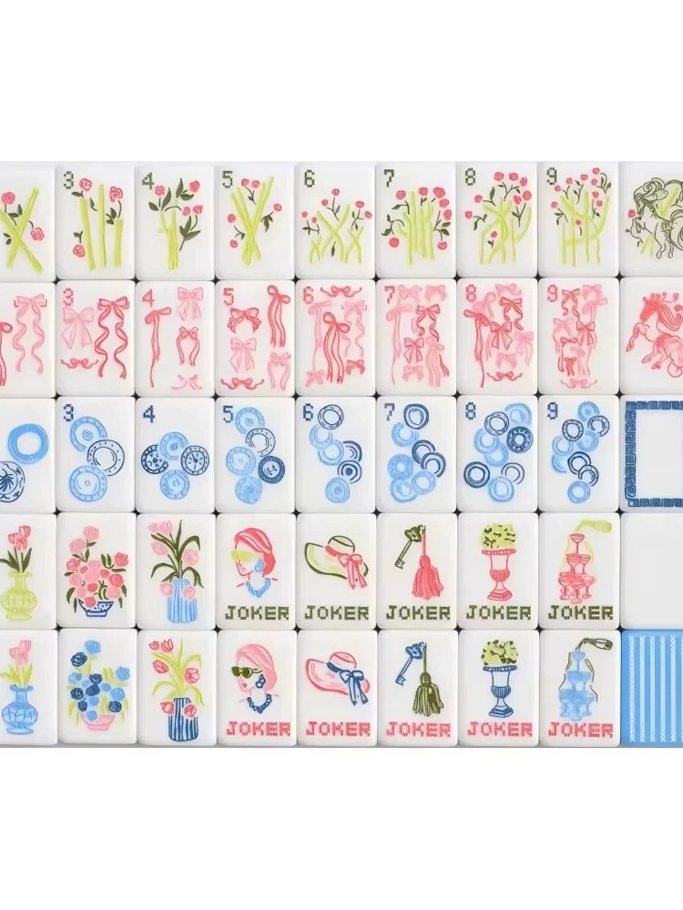 蓝色条纹美式麻将