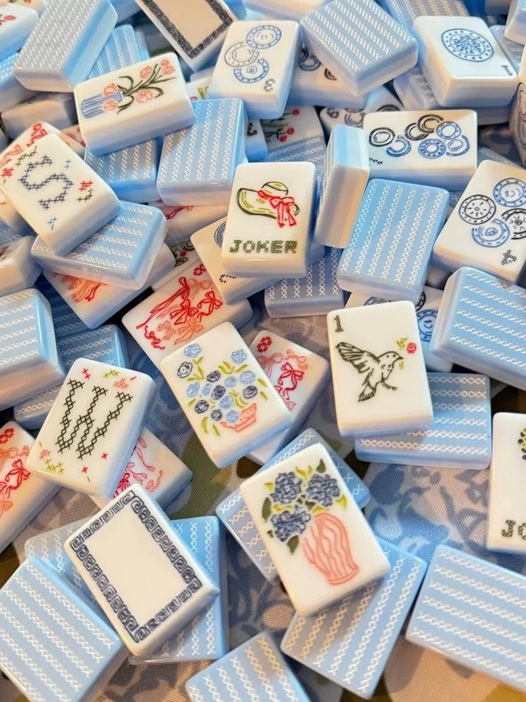 蓝色条纹美式麻将
