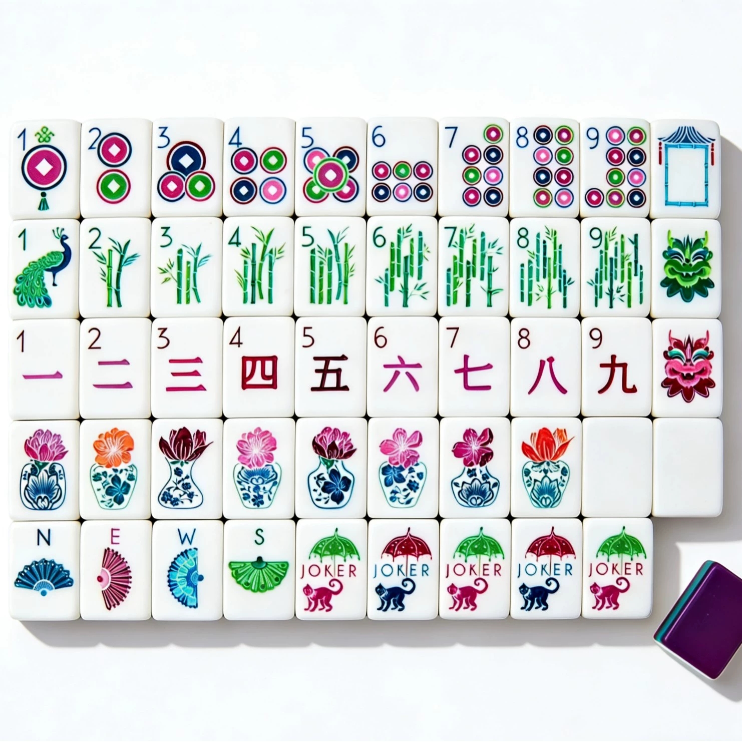 深紫色中式麻将