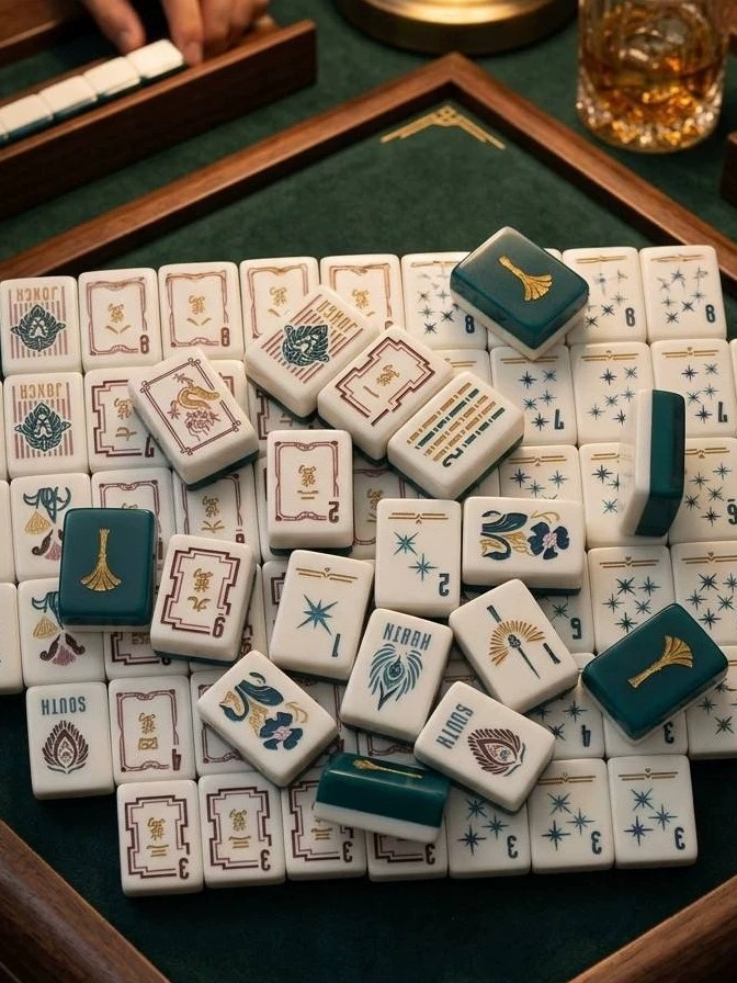 蓝色银杏叶美式麻将