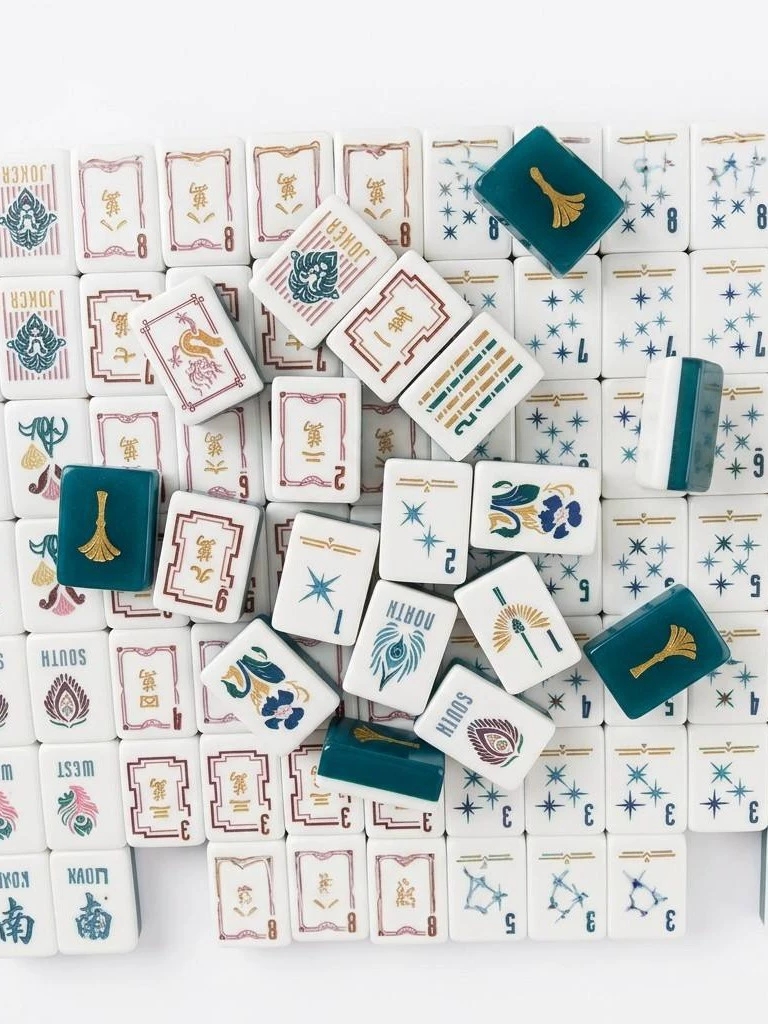 蓝色银杏叶美式麻将