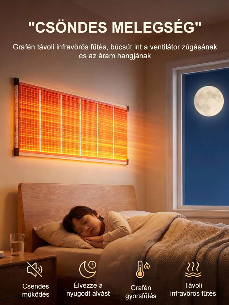 【3 másodperces gyorsfűtés】Kvantum-Grafén Szuper-Infrapanel az azonnali olcsó melegért!
