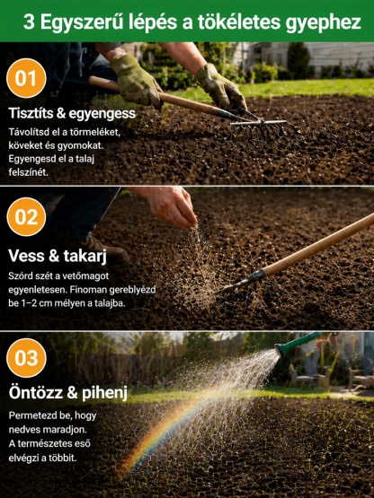 Hibrid fűmag villámgyors csírázást és 100%-os megmaradást biztosít!