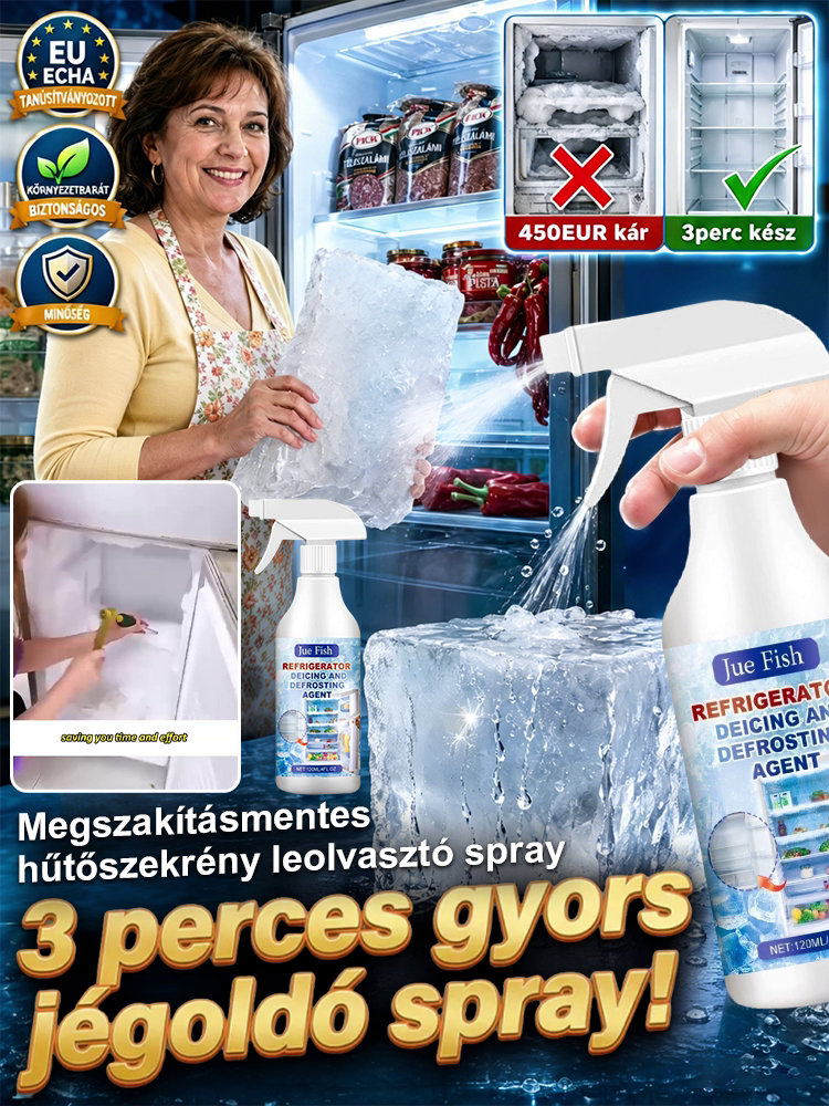 Jégoldó spray másodpercek alatt eltávolítja a jeget!