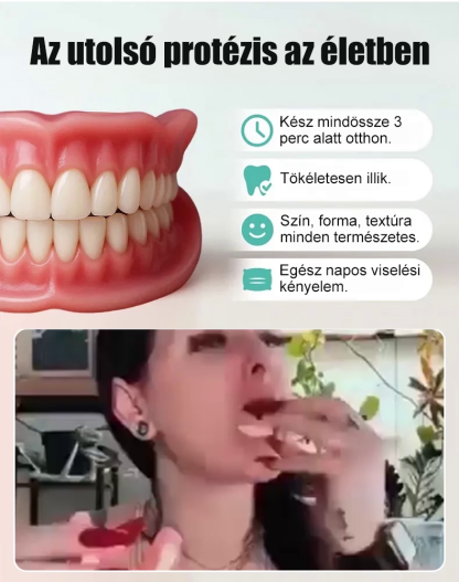 Elasztikus fogsorbetét pillanatok alatt tökéletes mosolyt ad!
