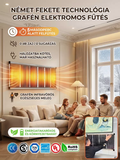 【3 másodperces gyorsfűtés】Kvantum-Grafén Szuper-Infrapanel az azonnali olcsó melegért!