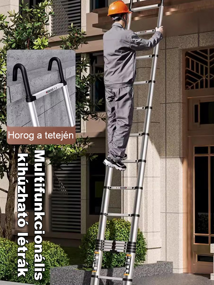 Teleszkópos Alumínium Létrák (2m - 6m) Összecsukható, Kompakt & Csúszásmentes Talpak