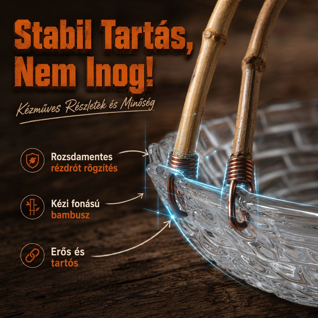 Kifinomult rattan szövet mintás üveg hordozható gyümölcskosár