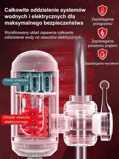 ✨Inteligentny monitor temperatury z projekcją holograficzną! Dotknij, aby ustawić idealną temperaturę. Woda z kranu osiąga standard wody pitnej – możesz bezpiecznie parzyć kawę i cieszyć się kąpielą bez ryzyka oparzeń!☕