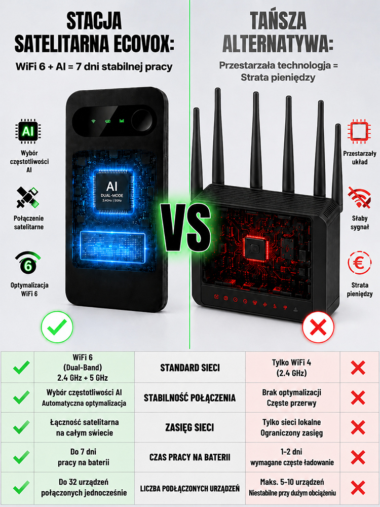 Mobilny Router Satelitarny WiFi 6 z AI – 150 Mbps, Bez Karty SIM i Opłat Miesięcznych, Wyprzedaż Magazynowa 50% OFF