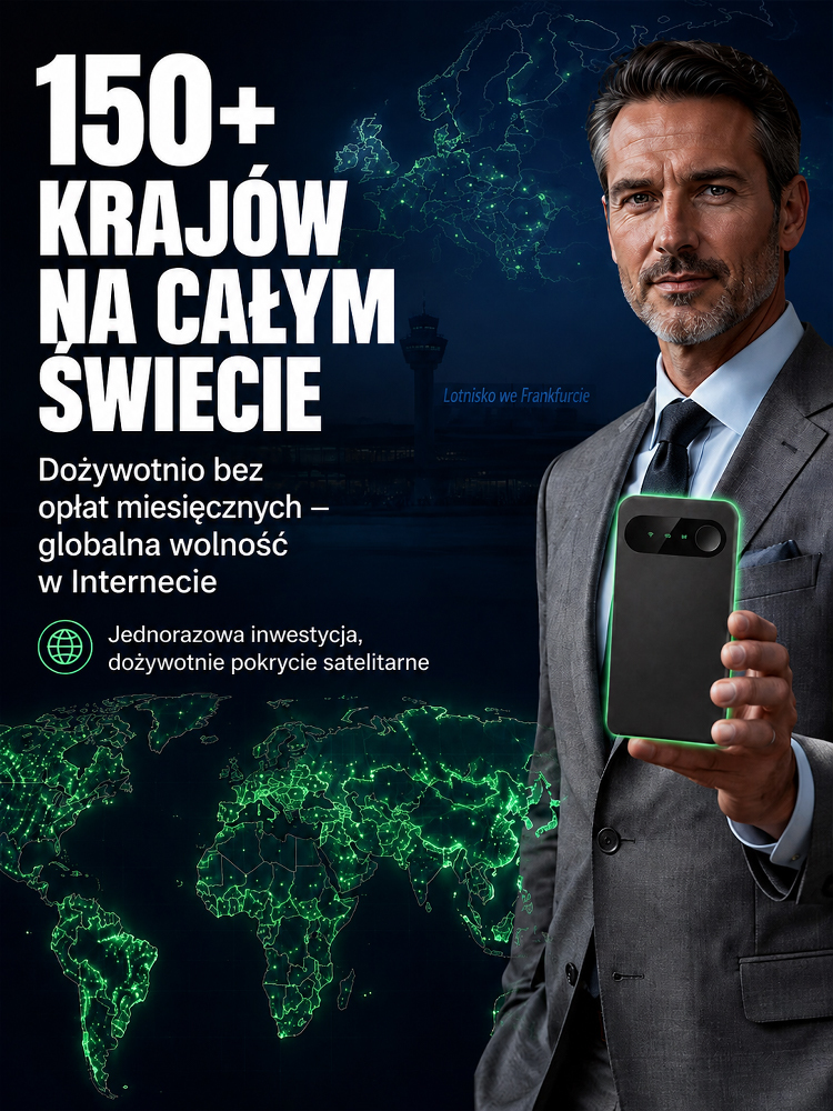 Mobilny Router Satelitarny WiFi 6 z AI – 150 Mbps, Bez Karty SIM i Opłat Miesięcznych, Wyprzedaż Magazynowa 50% OFF