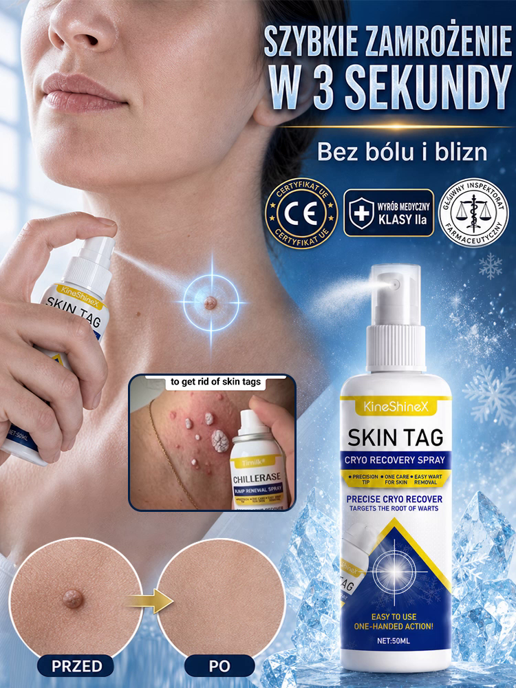 Precyzyjny Spray Kriogeniczny do Pielęgnacji Skóry -55°C z Technologią Cryo-Shield – Błyskawiczne Wymrażanie Niedoskonałości w 3 Sekundy, Bez Bólu i Śladów