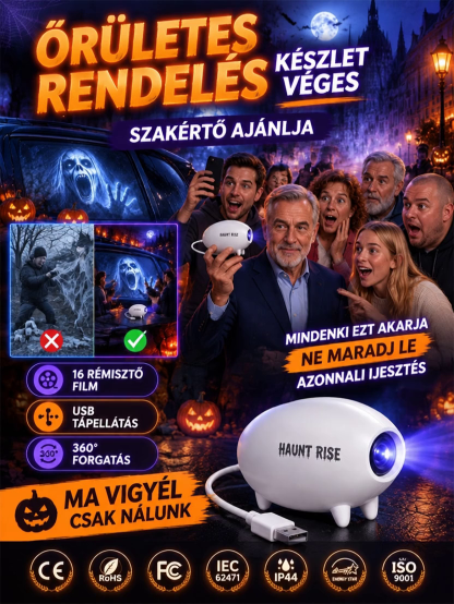 ✨ Németország legújabb Halloween-projektora – a szobát azonnal hátborzongató dimenzióvá változtatja.
