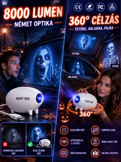✨ Németország legújabb Halloween-projektora – a szobát azonnal hátborzongató dimenzióvá változtatja.