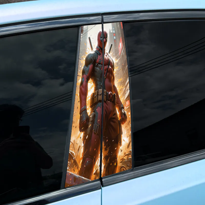 Car center pillar sticker（2PCS）Deadpool-XC30
