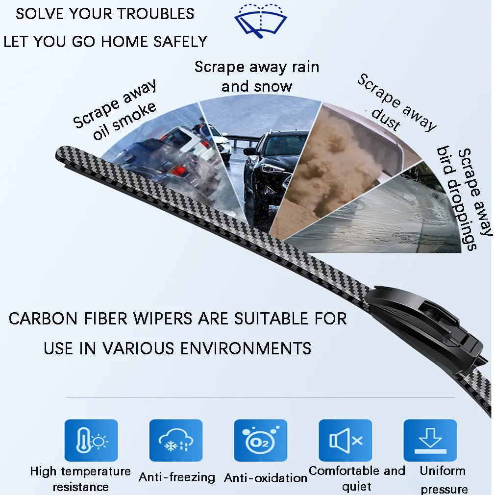 Carbon Fiber Boneless Silent Windshield Wipers - Make Your Driving Experience Stylish, Quiet And Clear!
