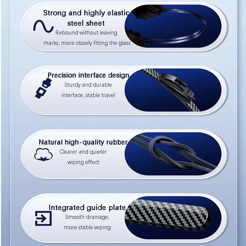 Carbon Fiber Boneless Silent Windshield Wipers - Make Your Driving Experience Stylish, Quiet And Clear!