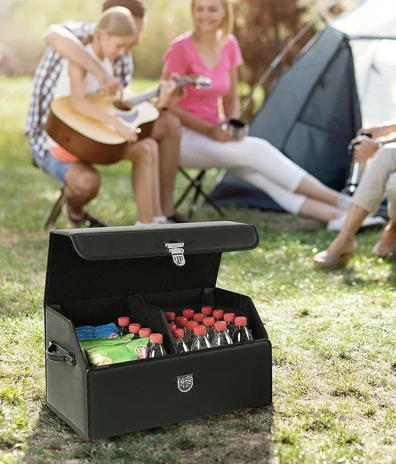 🔥Exclusive logo Car Trunk Leather Storage Box