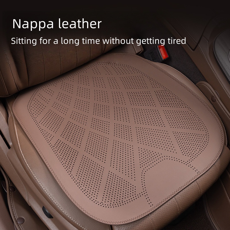Perforated Nappa Leather Car Seat Cushion Four Seasons Seat Cushion Cover Breathable Seat Cover