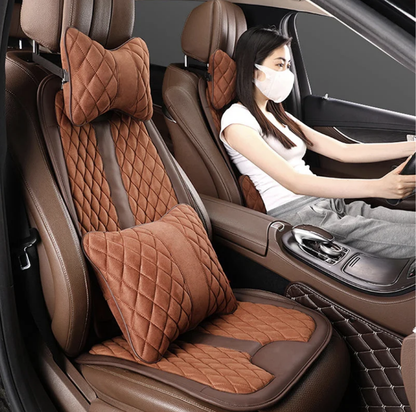 Car Seat Cushion Deerskin Car Winter Short Plush Seat Cushion Seat Headrest