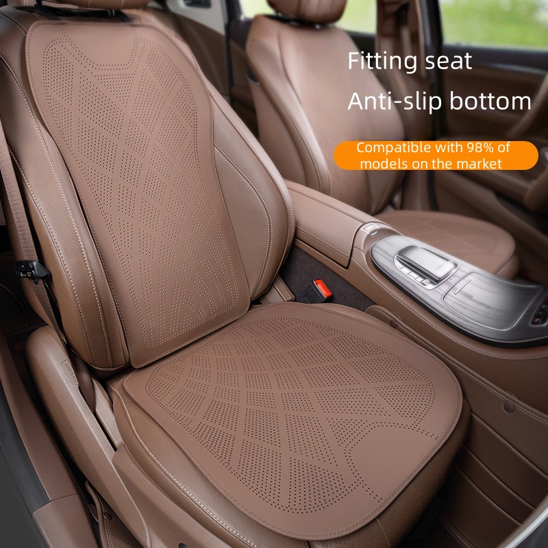 Perforated Nappa Leather Car Seat Cushion Four Seasons Seat Cushion Cover Breathable Seat Cover