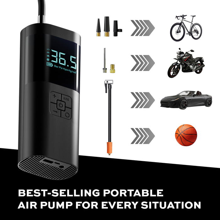 Portable Air Compressor for Car Tires Fast Air Pump Tire Inflator Accurate Pressure Air Pump for Motorcycle Bicycle Ball