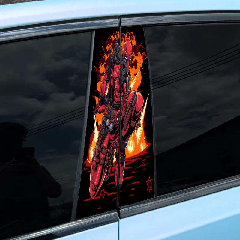 Car center pillar sticker（2PCS）Deadpool-XC30