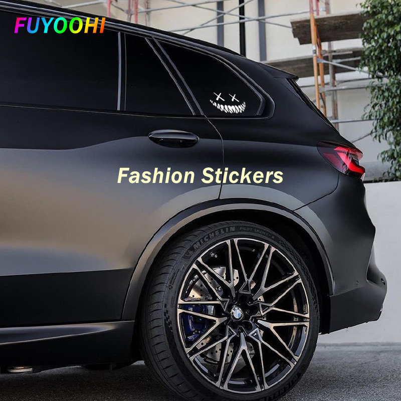 Car reflective devil smiley face sticker