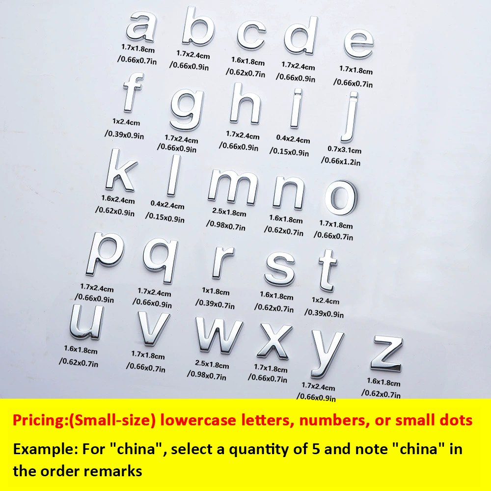 Metal car English letter car stickers personalized modification