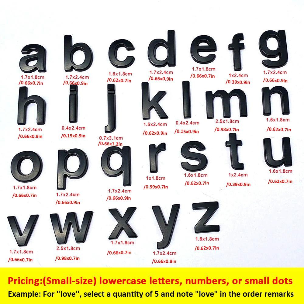 Metal car English letter car stickers personalized modification