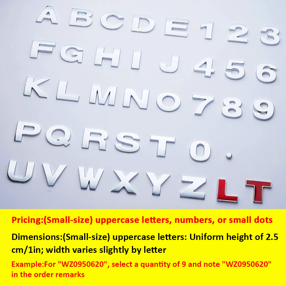 Metal car English letter car stickers personalized modification