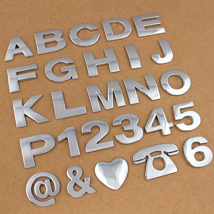 Metal car English letter car stickers personalized modification