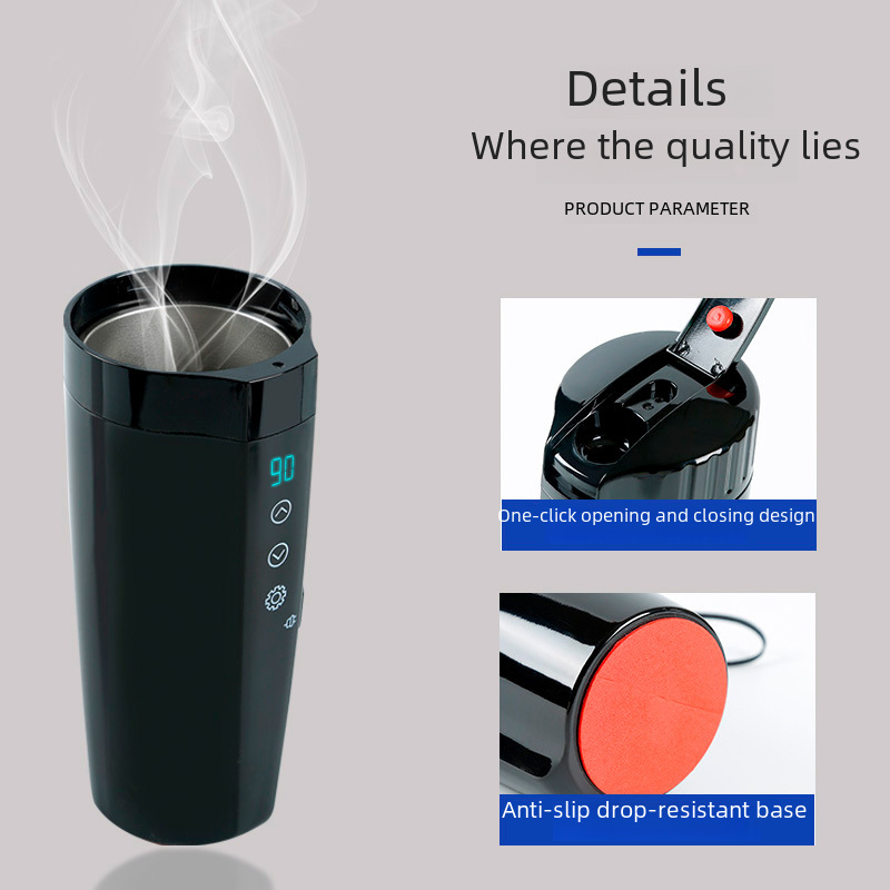 Car-mounted Intelligent Heating Insulation Electric Kettle Vehicle Heater Cup Car-use Water Boiler