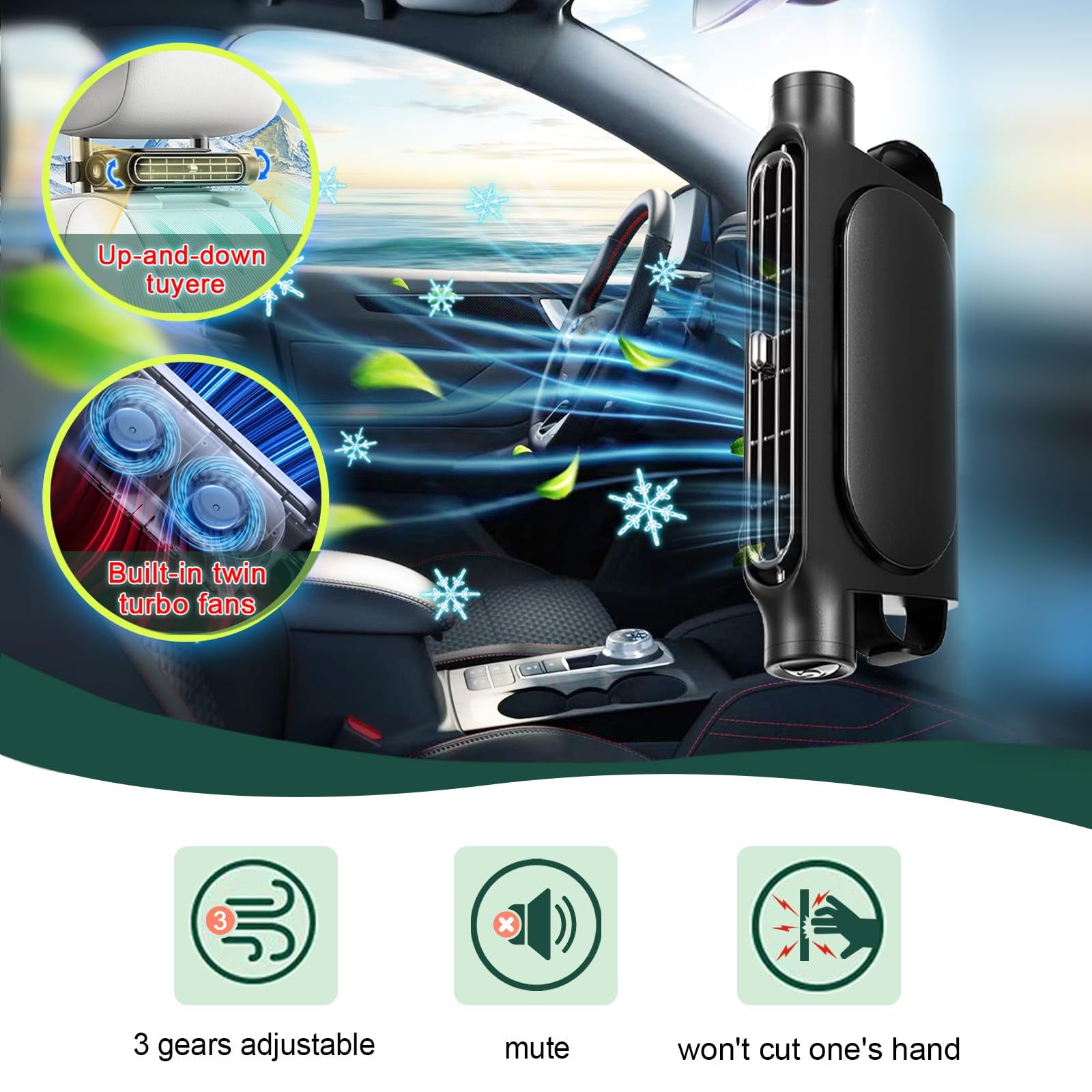 Car Seat Headrest Cooling Fan