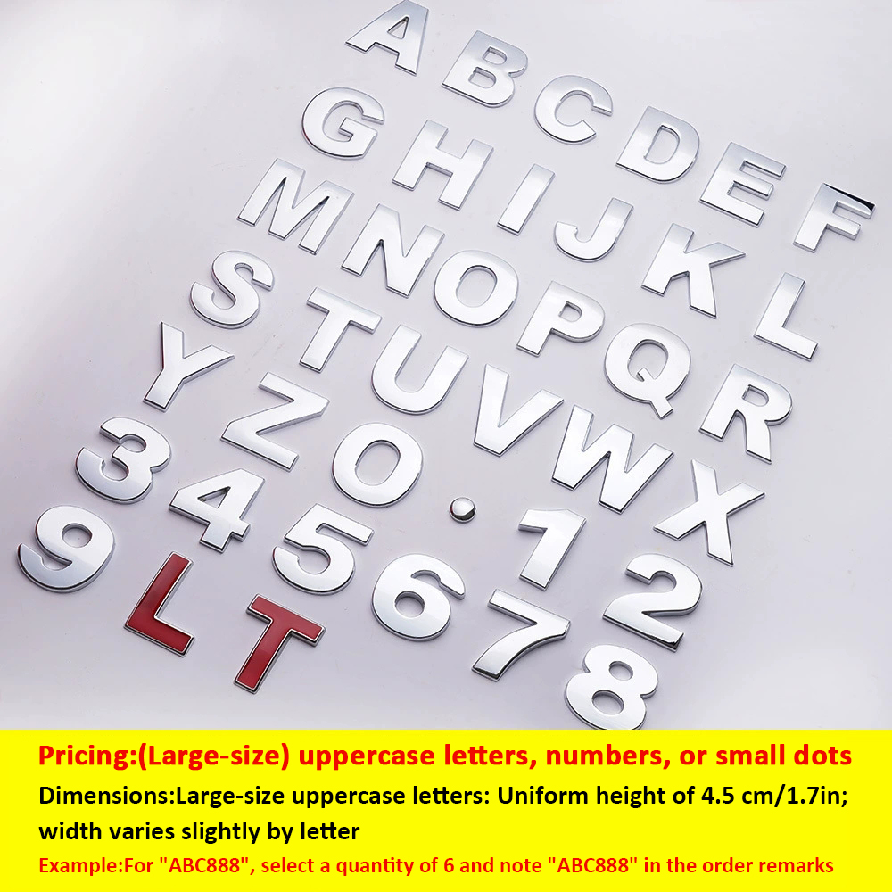 Metal car English letter car stickers personalized modification