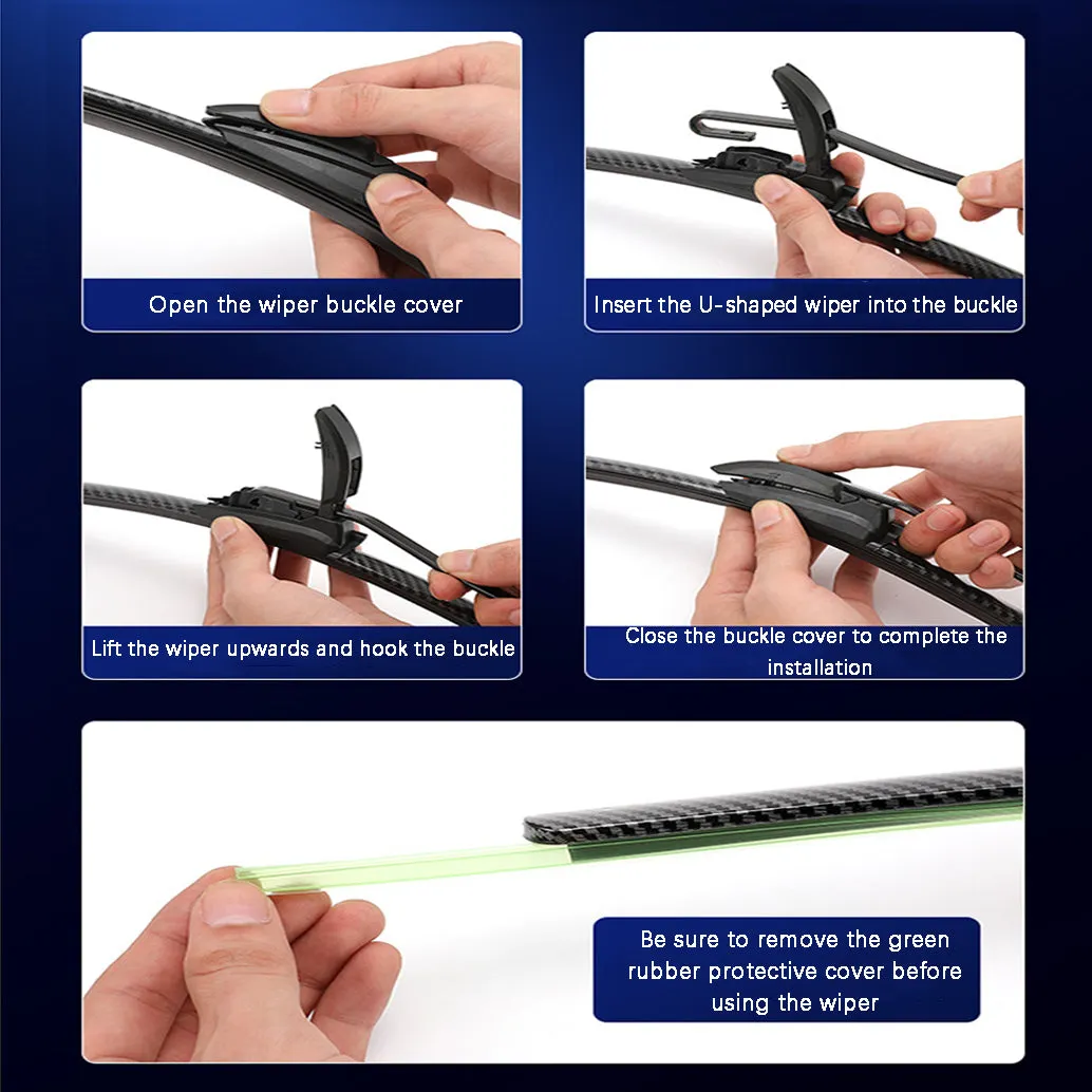 Carbon Fiber Boneless Silent Windshield Wipers