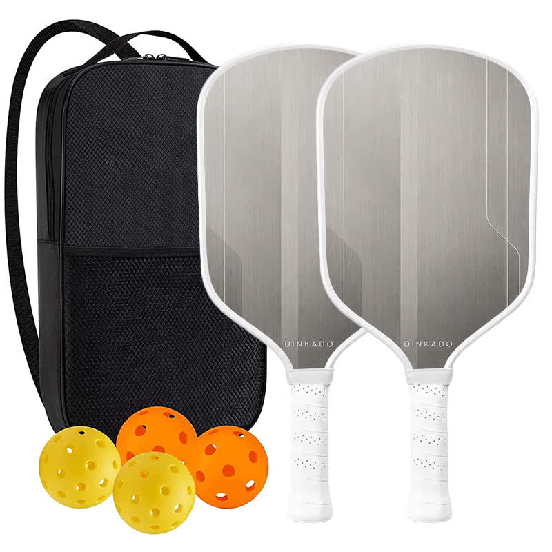 Dinkado Alloy Line 16mm Pickleball Paddle – Modern Performance Control Design - Traditional Round - Carbon Fiber Face - 2-Paddle Set - image 11