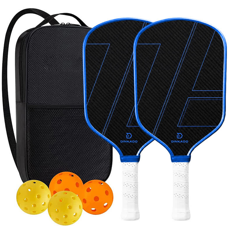 Dinkado Pro Series 16mm Carbon Fiber Pickleball Paddle – Premium T700 Surface with Control & Spin - Blue - Round Carbon Fiber - 2-Paddle Set - image 11