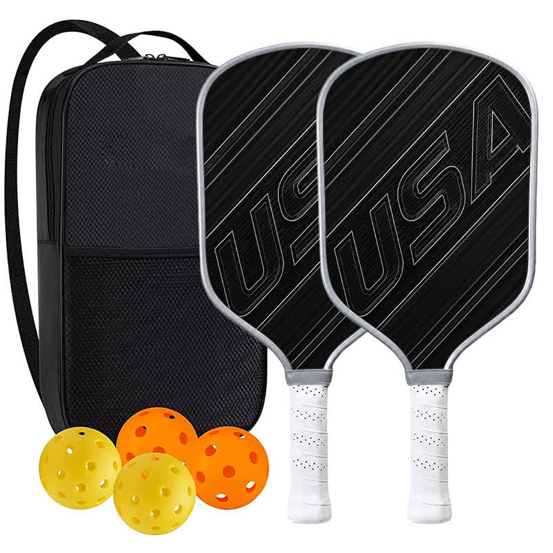 Dinkado USA Pickleball Approved Carbon Fiber Paddle – 16mm Lightweight Paddle with American Style Design - Traditional Round - Carbon Fiber Face - 2-Paddle Set - image 10