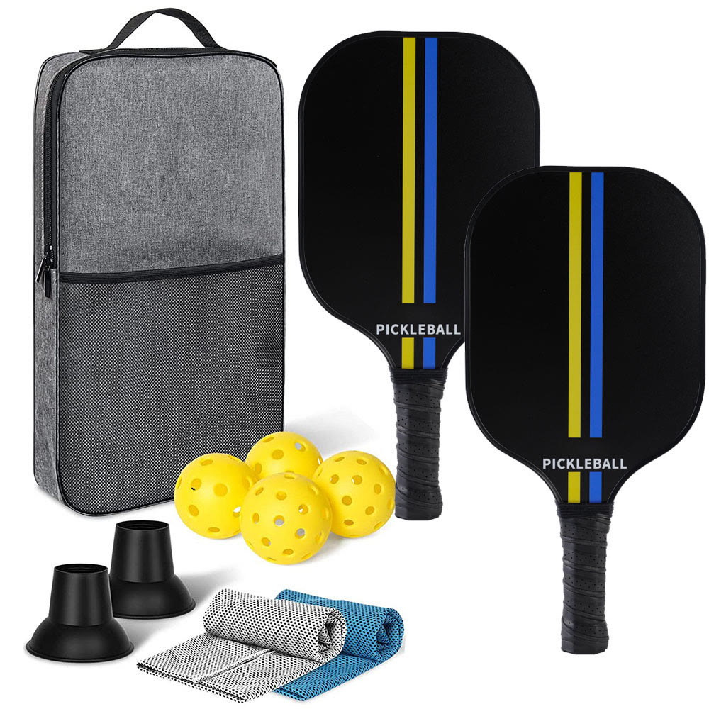 All-in-one Pickleball Set – Carbon Fiber Paddle, Ball Retriever & Cooling Towel Included - 【In Stock】【Carbon Fiber】2 Rackets + 4 Balls + 2 Towels + 2 Ball Pickers + 1 Gray Bag【Model 3001】 - image 1