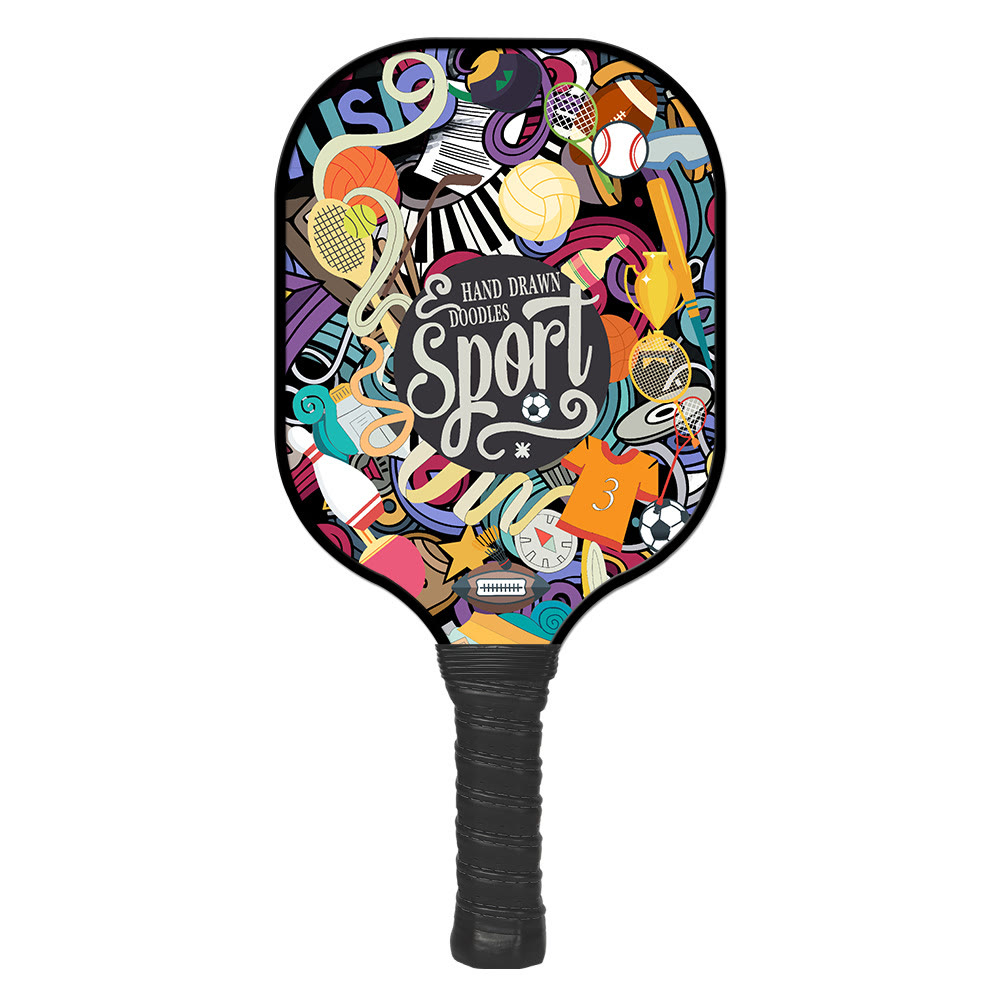 Sport Doodle Pickleball Paddle Set – Fun Graphic Fiberglass Paddle + 2 Balls - Graffiti Style - [Single Shot] + 2 Balls - image 1