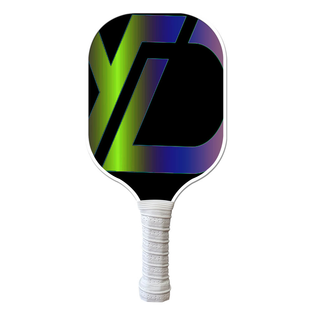 Gradient Glow Pickleball Paddle Set – Fiberglass Paddle + 2 Balls - Colorful Letters - [Single Shot] + 2 Balls - image 1