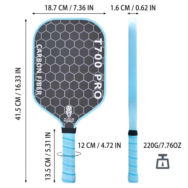 Woven T700 Carbon Fiber Pickleball Paddle, Matte Surface, Shock Absorbing Honeycomb Core, Non-slip Noise-reduction Handle - image 2