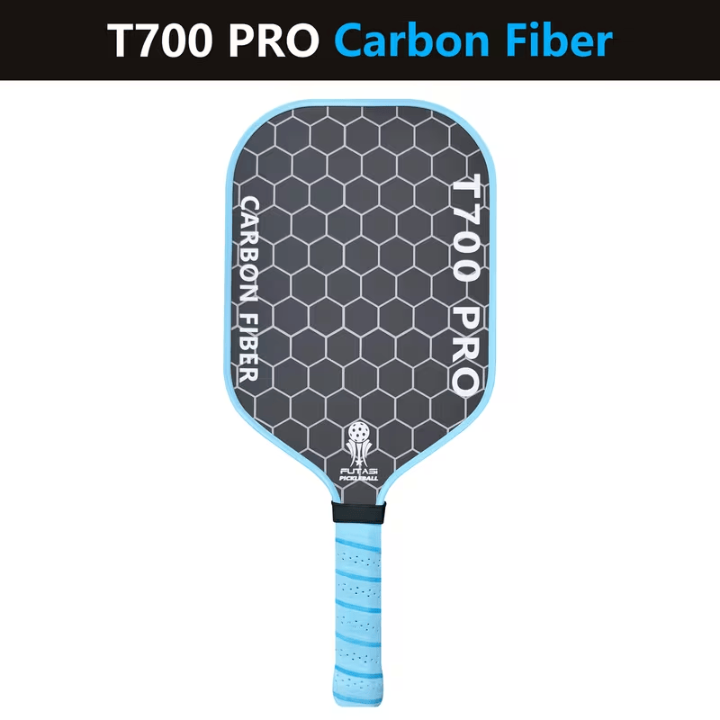 Woven T700 Carbon Fiber Pickleball Paddle, Matte Surface, Shock Absorbing Honeycomb Core, Non-slip Noise-reduction Handle - Blue - image 4