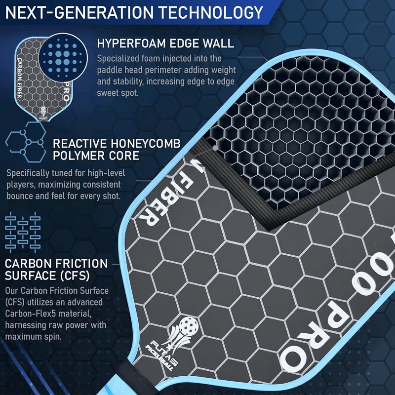 Woven T700 Carbon Fiber Pickleball Paddle, Matte Surface, Shock Absorbing Honeycomb Core, Non-slip Noise-reduction Handle - image 8